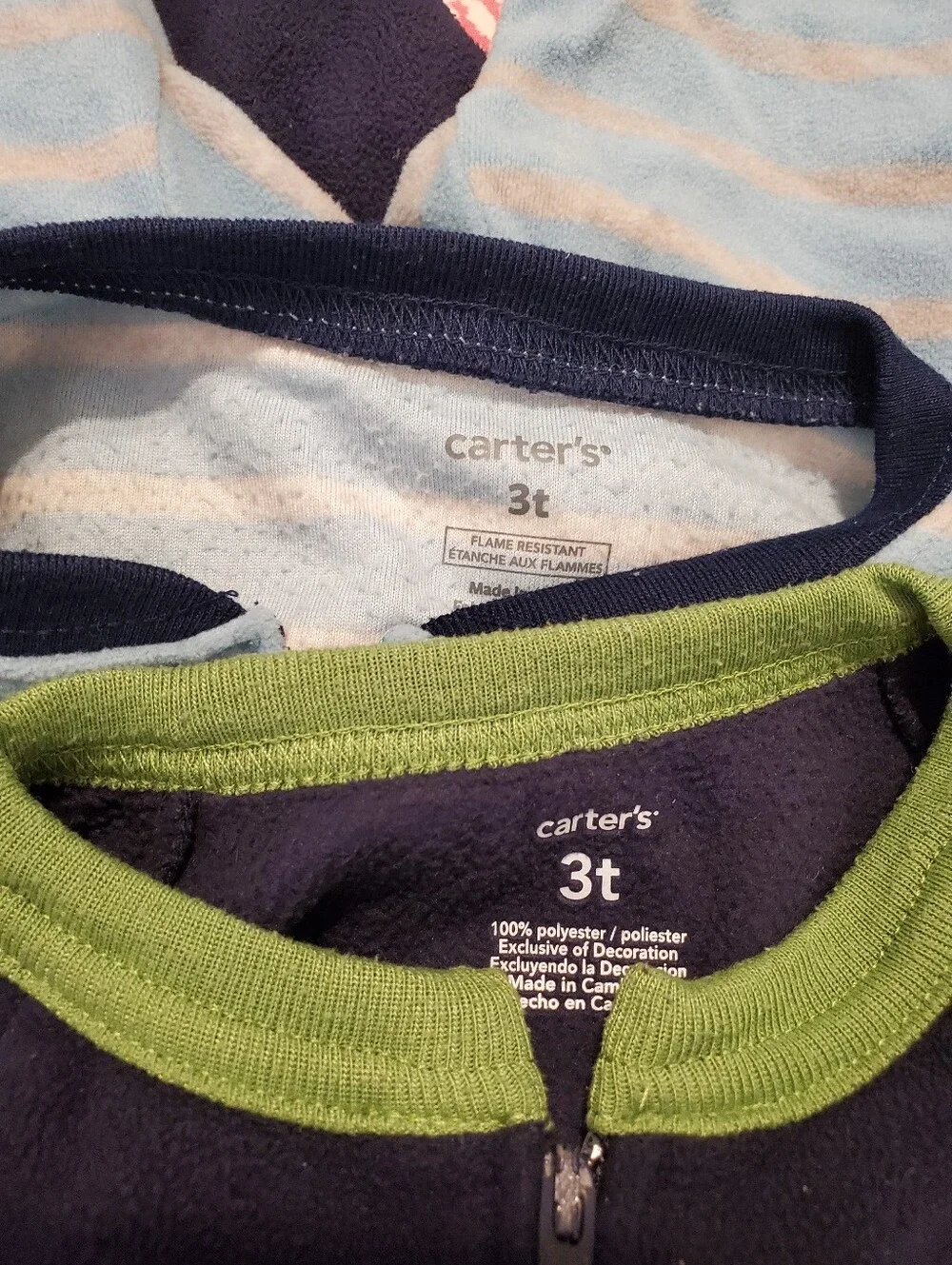 Carter's Navy and Light Blue Dino & Submarine Zip Pajamas 3T